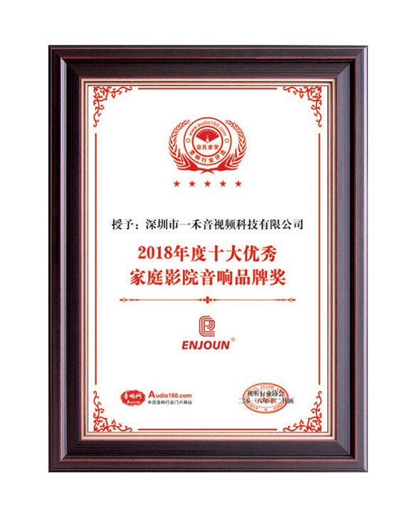2018年度十大優(yōu)秀家庭影院音響品牌獎